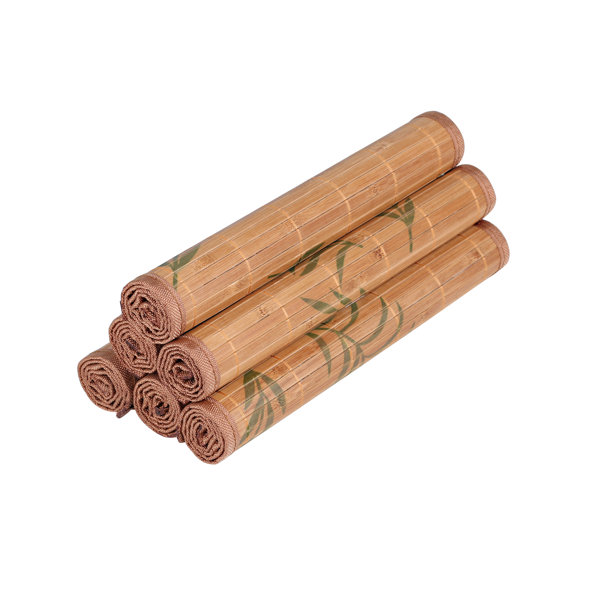Fanquare Bambus Tischsets 6er Set – Ovale Platzsets Mit Stoffeinfassung, Waschbar & Hitzebeständig | 43x30 Cm
